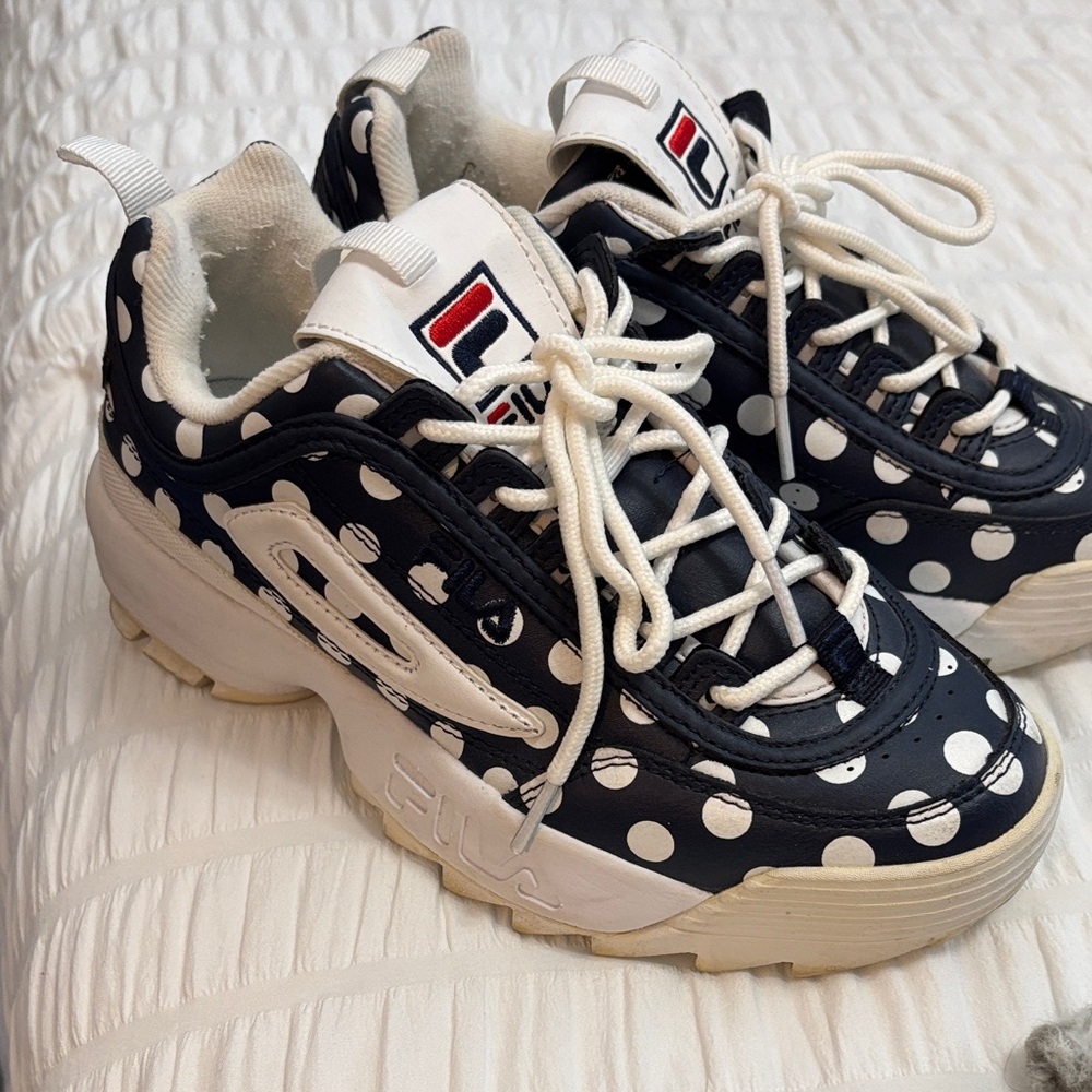 Fila Black and White Polka Dot Sneakers Urban Outfitters Exclusive
